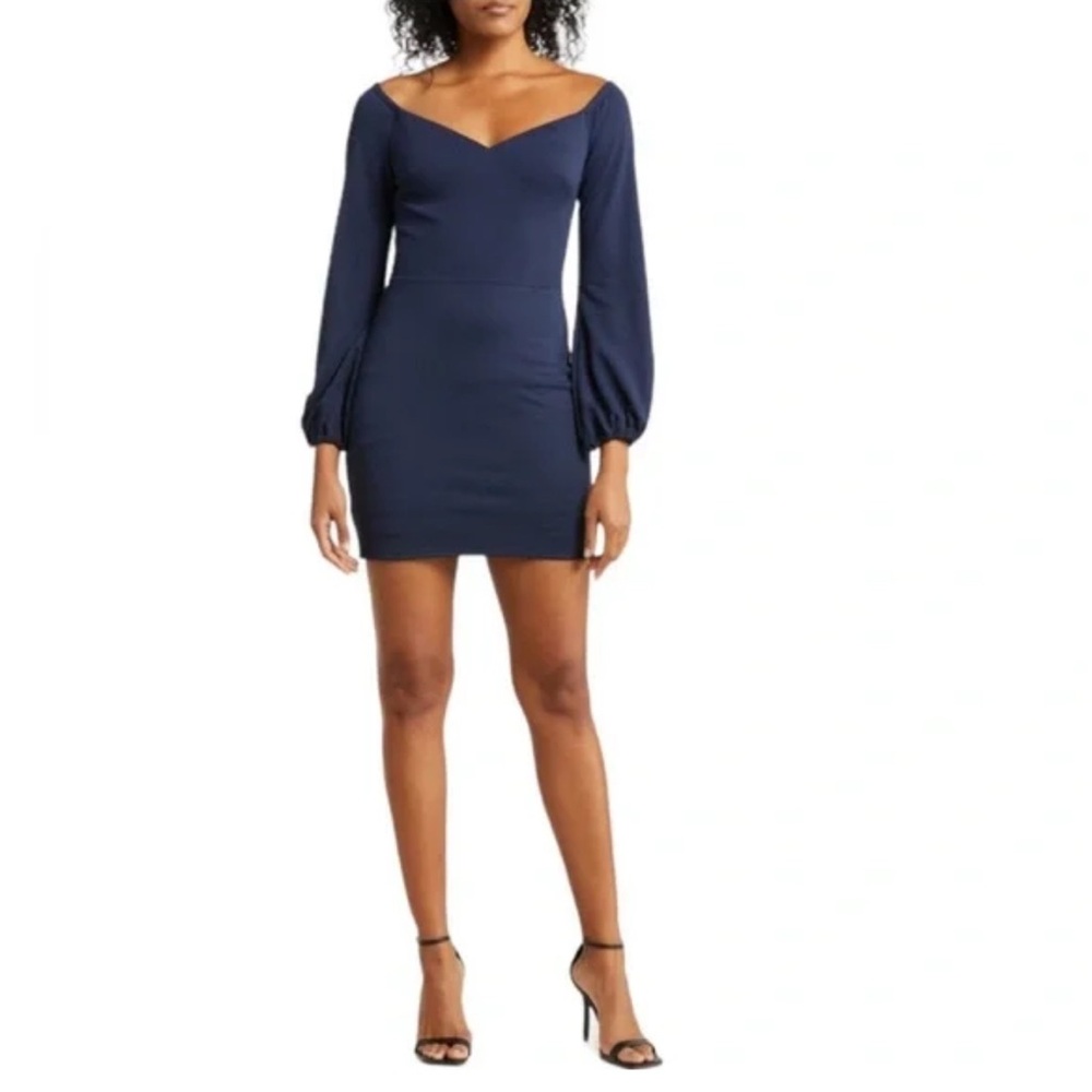 Dress the Population Navy Blue Mini Dress